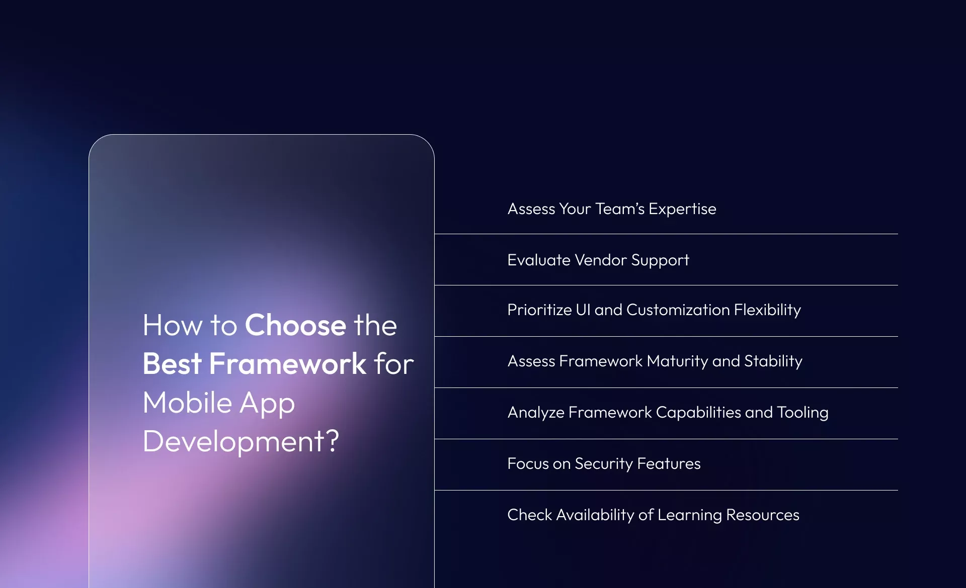 choose the best framework for mobile app development