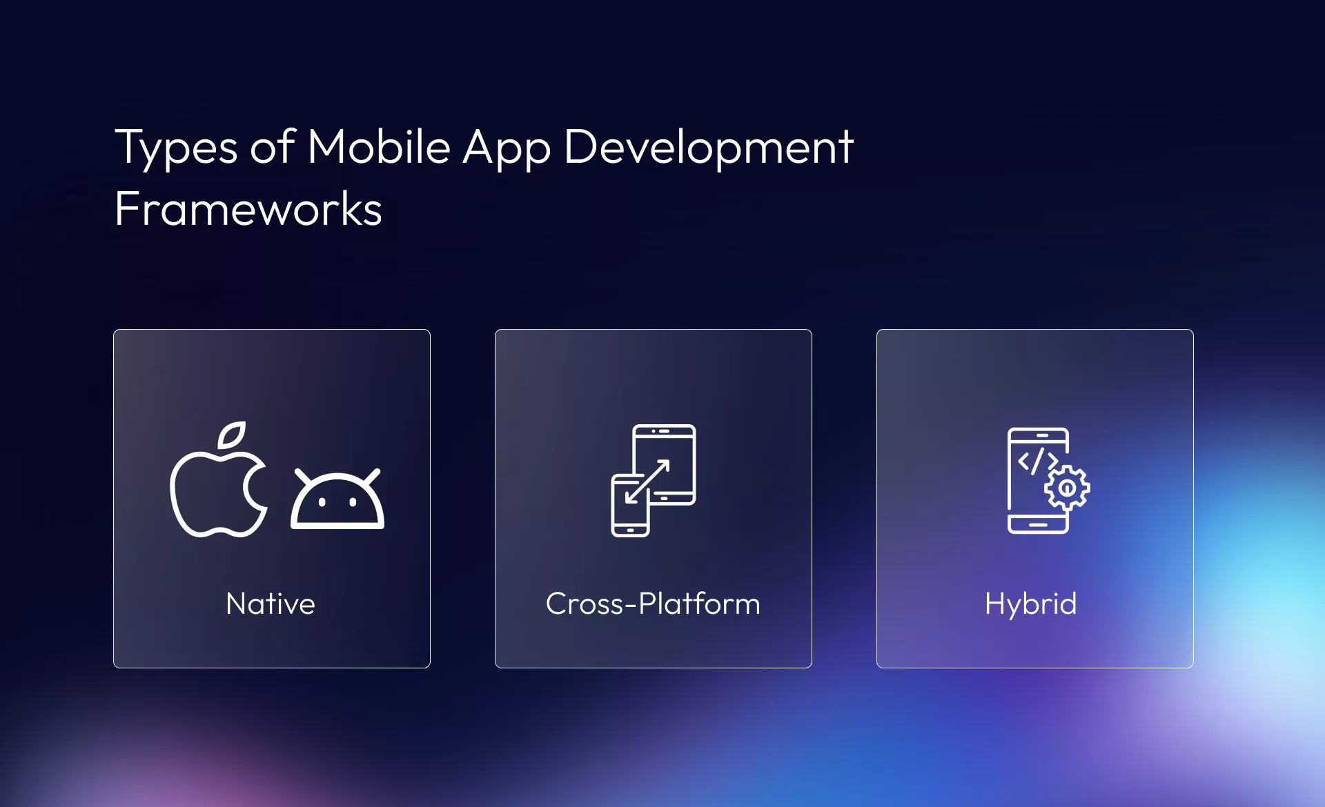 Types of mobile app development frameworks
